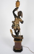 An antique Italian Blackamoor figure torchiere, 19th century. Note: 20th century conversion to electricity (most likely carried out in the 1950s). 164cm high overall. - 4