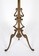 BENSON (attributed) antique English Art Nouveau adjustable standard lamp with cut crystal glass font and single button burner, late 19th century, ​​​​​​​145cm high. - 3
