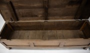 An antique French elm and fruitwood sword box with peg joint construction, 18th century, 50cm high, 182cm wide, 49cm deep. - 2
