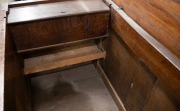 An antique English oak mule chest with peg-joint construction, two lower drawers and fielded panel front, first half of the 18th century, 83cm high, 140cm wide, 54cm deep. PROVENANCE: Purchased by the current vendor from John Wilson Antiques for $6,250. - 3