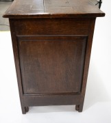 An antique English oak mule chest with peg-joint construction, two lower drawers and fielded panel front, first half of the 18th century, 83cm high, 140cm wide, 54cm deep. PROVENANCE: Purchased by the current vendor from John Wilson Antiques for $6,250. - 4