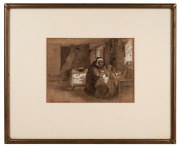 THOMAS FAED, RA HRSA (1825-1900), Forgiven, pen, ink, 35 x 42cm overall, watercolour and wash on sepia paper, signed lower left "Thomas Faed", pen inscription verso, 16 x 22cm. - 2