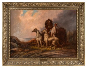 (in the manner of) EDWIN HENRY LANDSEER, The Hounds, oil on canvas, with later inscription verso, 48 x 66cm, 63 x 81cm overall.