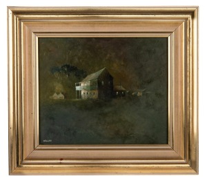 KEITH WILLES (1919-1993), Cold Winter Sunrise, oil on board, signed lower left "Willes", 24 x 29cm, 38 x 43cm overall.