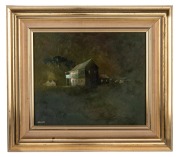 KEITH WILLES (1919-1993), Cold Winter Sunrise, oil on board, signed lower left "Willes", 24 x 29cm, 38 x 43cm overall.