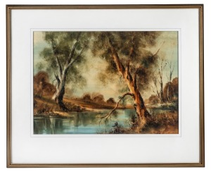 PHILIP LUTON (1926-1996), Morwell River, watercolour, signed lower right "Philip Luton", 36 x 52cm, 58 x 71cm overall.