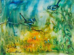 DAVID BOYD (1924-2011)Birds & butterfliesOil on board signed lower left59 x 43cm&nbsp;