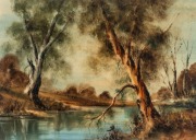 PHILIP LUTON (1926-1996), Morwell River, watercolour, signed lower right "Philip Luton", 36 x 52cm, 58 x 71cm overall. - 2