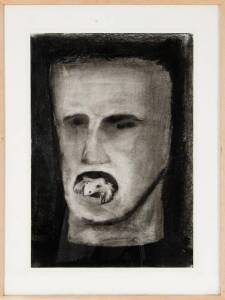 BRUCE ARMSTRONGPortraitCharcoal on paper monogram lower right42 x 59cm