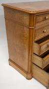 An antique birdseye maple secretaire chest, interior fitted with mahogany drawers and compartments, Northern European origin, 19th century, 108cm high, 131cm wide, 35cm deep. - 6