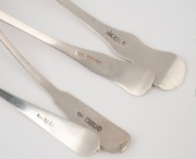 Four antique Scottish sterling silver sauce ladles, early to mid 19th century, the largest 15cm long, 141 grams total. - 2