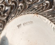Antique sterling silver lidded jar and dish with repousse floral decoration, 19th/20th century, (2 items), the jar 8cm high, 182 grams total. - 3