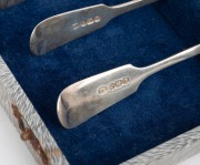 A set of six antique English sterling silver fiddle pattern teaspoons, 19th century, 13cm long, 113 grams. - 3