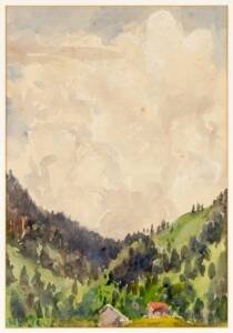 JESSIE TRAILL (1881-1967): Watercolour "In the French Alps", signed & titled verso on piece. 22 x 32cm
