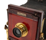 "National" triple-extension view camera, late 19th century, plate dimensions 12 x 16.5cm, Thornton-Pickard "Rectoplanat" brass lens. - 2