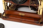 HOUGHTON: "Stereo Victo" triple-extension stereo view camera, early 20th century, plate dimensions 12 x 16cm, monocular Hugo Meyer Goerlitz Double-Plasmat 5&frac14;" f4 lens with cap, Thornton-Pickard roller-blind shutter, "Harrington Sydney & Brisbane" retailer - 5
