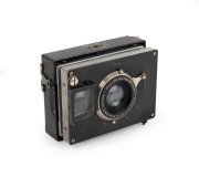 ZULAUF: 1908 "Bebe" strut-folding camera [#1352], plate dimensions 6 x 4cm, Carl Zeiss Jena Tessar 75mm f4.5 lens [#152911], folding Newton finder. - 5