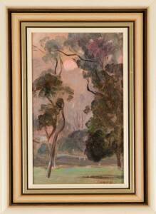 SIR WILLIAM ALEXANDER DARGIE (1912-2003): Oil on board  Australian landscape. 13 x 23cm