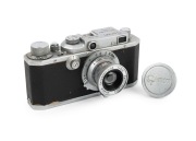 CANON: S-II (Seiki Kogaku) rangefinder camera [#15651], c. 1946, Serenar 50mm f3.5 [#8516] with Canon cap.