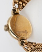 LIDO ladies wristwatch in 14ct solid gold case with gold plated bracelet band, 18mm wide including crown. - 3