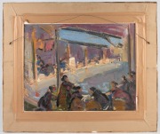 DAVID W. GUNN (1865 - 1935), (seaside town), oil on board, signed lower left and dated 1926. Note: Street scene verso by the same artist, 39 x 49cm, 58 x 67cm overall. - 3