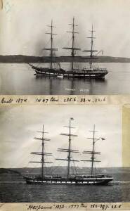 SHIPPING ARCHIVE: An important photo & lithographic archive housed in album compiled by "E.B.Bell Hamilton Lodge 39 Farnham Street Flemington Victoria" of ships that plied Australian waters during the 19th & early 20th centuries. Many captioned with tonna