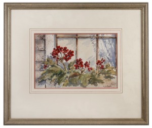 ANTHONY A. PROUT (1946 - ), I.) (fishing by the river) II.) (the window box), watercolours, both signed lower right "A. A. Prout", the larger 66 x 76cm overall.