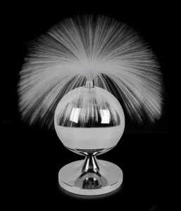 FANTASIA STARBURST 4000 MCM vintage fibre optic lamp on chrome finished spherical base, circa 1970s, 62cm high.