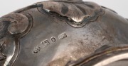 An antique sterling silver hot water pot with ornate floral repousse decoration, 19th century, 28cm high, 1,253 grams. - 5