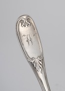 An antique English sterling silver soup ladle by George Angell of London, circa 1860, 34cm long, 287 grams. - 2