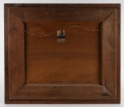 An attractive antique marquetry panel bearing Rowley Gallery label verso "Designed by W.A. CHASE, titled: CHERTSEY BRIDGE", circa 1920, 66 x 76cm overall. - 2