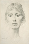 AUGUSTUS JOHN (1878 &ndash; 1961), portrait of a woman, graphite pencil on paper, signed lower left, ​​​​​​​28 x 20cm, 43 x 33cm overall. - 2