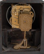 A German oak cased table clock with two train time and strike movement, silvered dial with Arabic numerals, early to mid 20th century, 28cm high. - 3