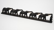 An African tribal fly whisk; together with a carved wood and bone elephant bridge ornament, (2 items), the bridge 59cm long. - 3