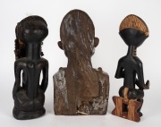 A fertility figure, bust and statue, carved wood, African origin, the largest 42cm high. - 2