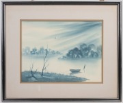 Seven assorted framed artworks, prints, bark picture etc., including an antique Vanity Fair print, the largest 39 x 67cm overall. - 7