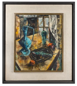 ARTIST UNKNOWN, (still life with fish), oil on canvas, signed lower centre "AMIOT", 64 x 53cm, 94 x 84cm overall.