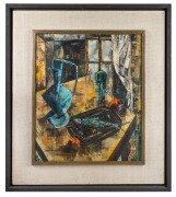 ARTIST UNKNOWN, (still life with fish), oil on canvas, signed lower centre "AMIOT", 64 x 53cm, 94 x 84cm overall.