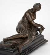 (after) JEAN-BAPTISTE AUGUSTE CLESINGER "Allegory Of The Source", antique Viennese cast bronze figure on ebonised timber plinth, with foundry stamp "K. K. KUNST-ERZGIESSERE, WIEN", retailer's ink stamp "Anton Brosohek... Wien", 19th century, 22cm high, 35 - 2