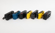 PLASTIC POINT-AND-SHOOT CAMERAS: Diverse 1980s-90s group comprising "Bananas in Pyjamas", Dulux PC-606, Hanimex EZ100, Kafon KA-501, Minolta FS-35, Minolta AFZ, and Panasonic C-410AF DX. (7 items) - 2
