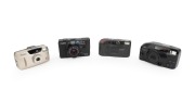 CANON: Group of 1980s-190s plastic point-and-shoot cameras, comprising AF35M Auto Focus, Sure Shot 76 Zoom SAF, Sure Shot Joy, and Sure Shot Zoom-S. (4 items)