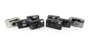 RICOH: Group of 1990s plastic point-and-shoot cameras, comprising LX-33W, RZ-700s, RZ-770, RZ-980SF Date, Shotmaster Zoom Super, XF-30, and XF-30D (2). (8 items)