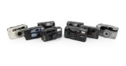 RICOH: Group of 1990s plastic point-and-shoot cameras, comprising LX-33W, RZ-700s, RZ-770, RZ-980SF Date, Shotmaster Zoom Super, XF-30, and XF-30D (2). (8 items)
