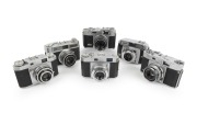 RANGEFINDER CAMERAS: 1950s-60s group comprising Acon 35 Model-II, Balda Baldessa, Beauty Super II, Lord IV A, Neoca IVS, and Samoca LE-II. (6 items)