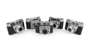 KODAK: Group of c. 1950s cameras, comprising Retinette I (030), Retinette IA, Retinette IB (2), and Retinette IIB. (5 items)