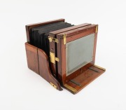 Tailboard camera, late 19th century, plate dimensions 16.5 x 12cm, Taylor, Taylor & Hobson Cooke Series III 8&frac12;" f6.5 brass lens. - 4