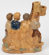 MATHIEU OEHLEN "St Maarten" art pottery figure group, signed in pencil to the base "MATHIEU OEHLEN", 22cm high. - 2