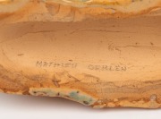 MATHIEU OEHLEN "St Maarten" art pottery figure group, signed in pencil to the base "MATHIEU OEHLEN", 22cm high. - 4