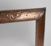 An antique Arts & Crafts hand-beaten copper fire curb, circa 1900, ​​​​​​​5cm high, 139cm wide, 38cm deep. - 3
