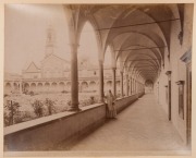 PRINCESS LUISA of FLORENCE antique vellum covered photo album titled "FIRENZE 1905" with hand-written dedication signed by Princess Luisa, plus two tipped in real photograph postcards of Princess Luisa's daughter Princess Monica of Tuscany with her husban - 3